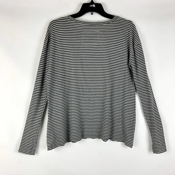 Frank & Eileen Womens Tee Lab Tshirt Top Small Grey Dime Stripe Long Sleeve NWOT - Picture 4 of 7